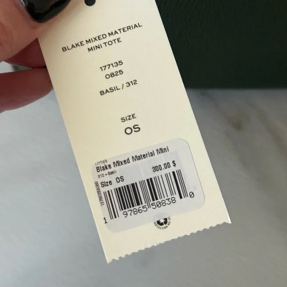 Tory Burch Blake Mini Leather Tote in Basil Handbag NWT - Picture 4 of 9